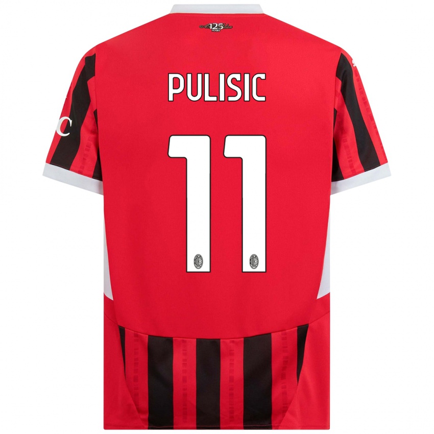 Niño Camiseta Christian Pulisic #11 Rojo Negro 1ª Equipación 2024/25 La Camisa Perú