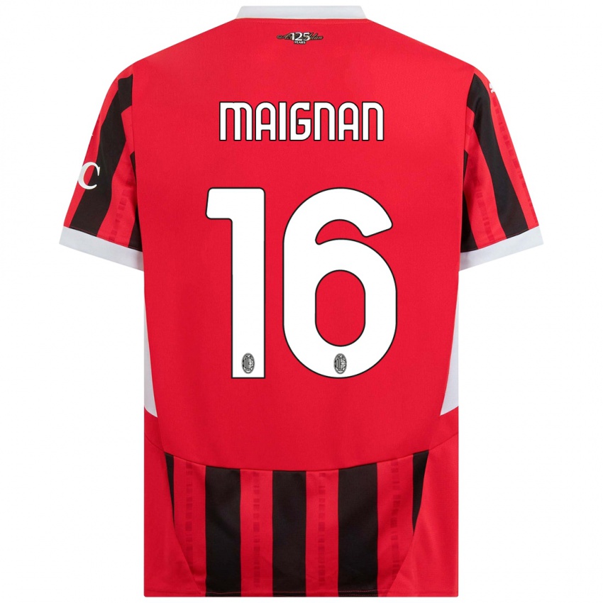 Niño Camiseta Mike Maignan #16 Rojo Negro 1ª Equipación 2024/25 La Camisa Perú