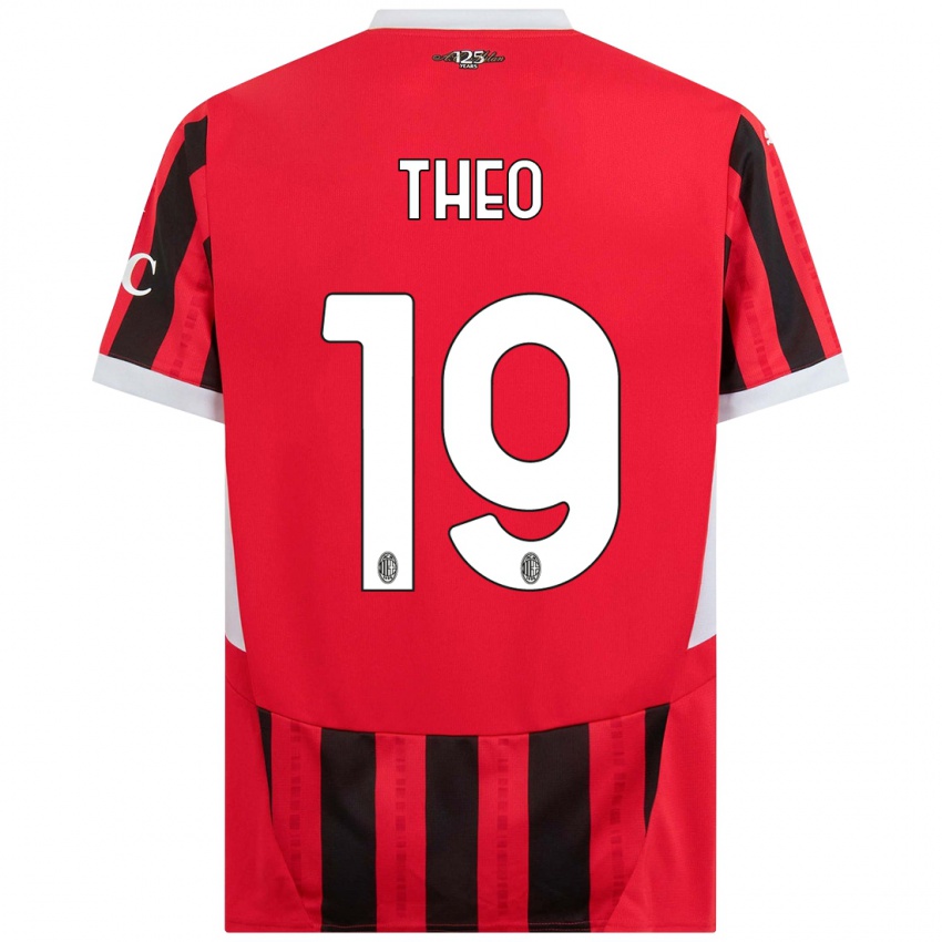 Niño Camiseta Theo Hernandez #19 Rojo Negro 1ª Equipación 2024/25 La Camisa Perú