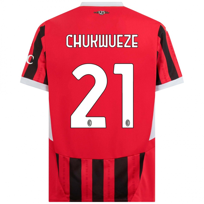 Niño Camiseta Samuel Chukwueze #21 Rojo Negro 1ª Equipación 2024/25 La Camisa Perú