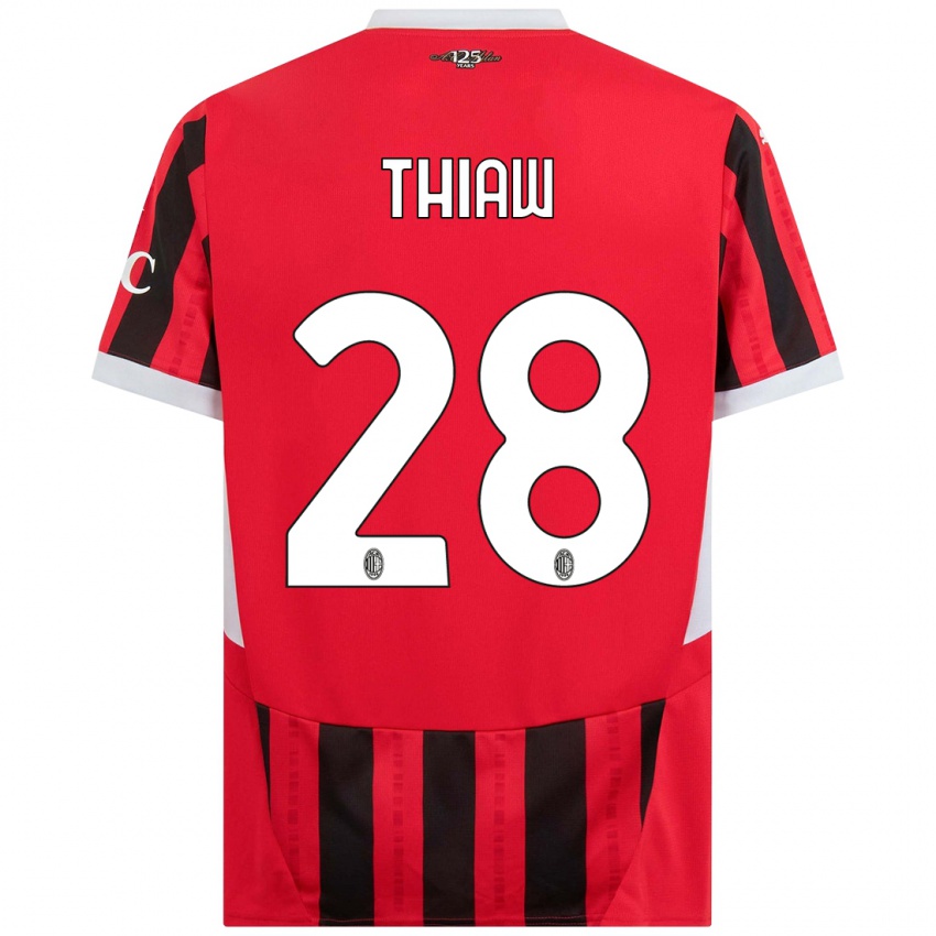 Niño Camiseta Malick Thiaw #28 Rojo Negro 1ª Equipación 2024/25 La Camisa Perú