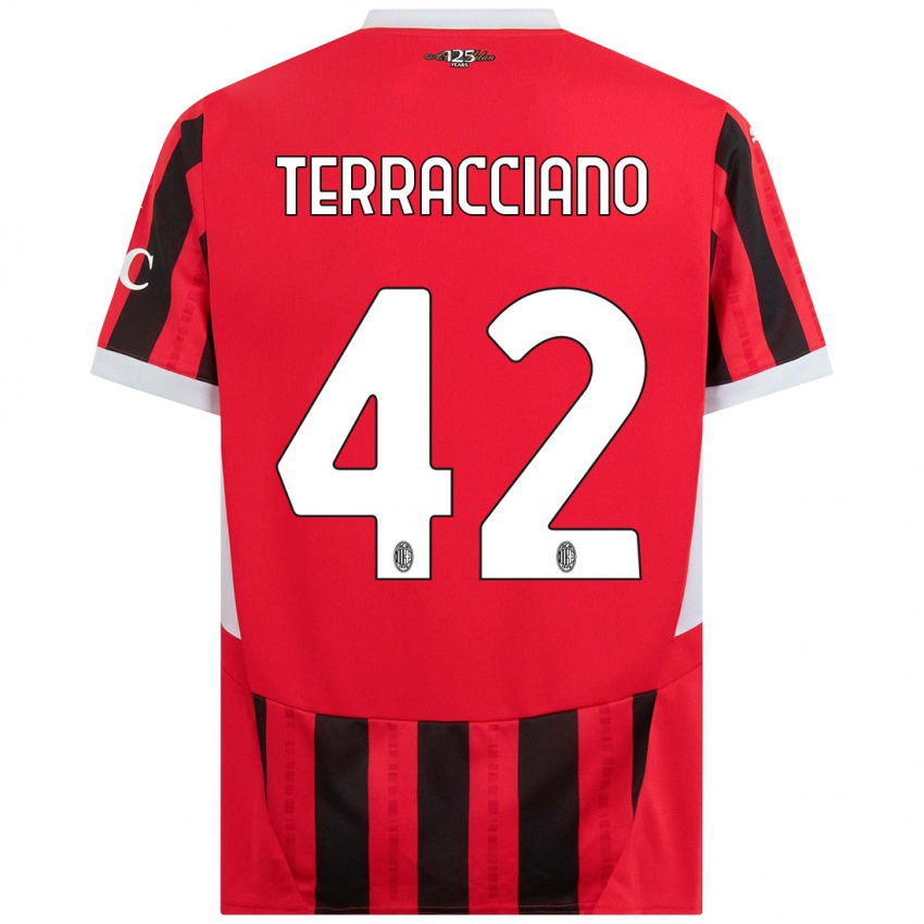 Niño Camiseta Filippo Terracciano #42 Rojo Negro 1ª Equipación 2024/25 La Camisa Perú