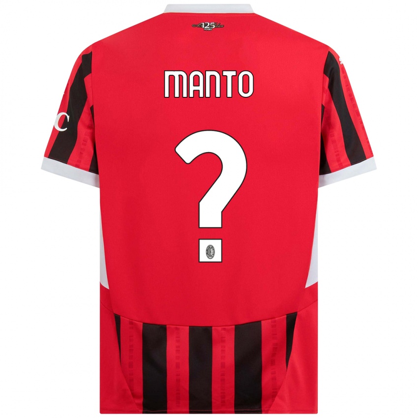 Niño Camiseta Gaetano Manto #0 Rojo Negro 1ª Equipación 2024/25 La Camisa Perú