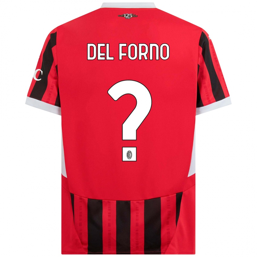 Niño Camiseta Luca Del Forno #0 Rojo Negro 1ª Equipación 2024/25 La Camisa Perú