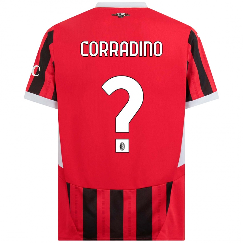 Niño Camiseta Riccardo Corradino #0 Rojo Negro 1ª Equipación 2024/25 La Camisa Perú