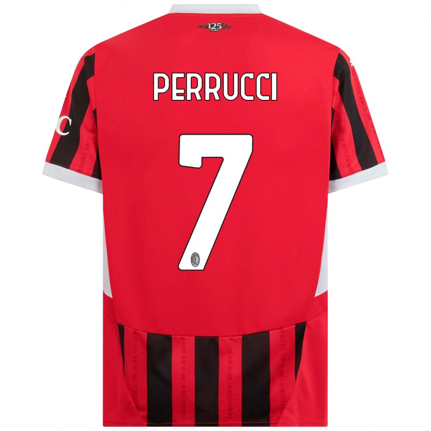 Niño Camiseta Vincenzo Perrucci #7 Rojo Negro 1ª Equipación 2024/25 La Camisa Perú