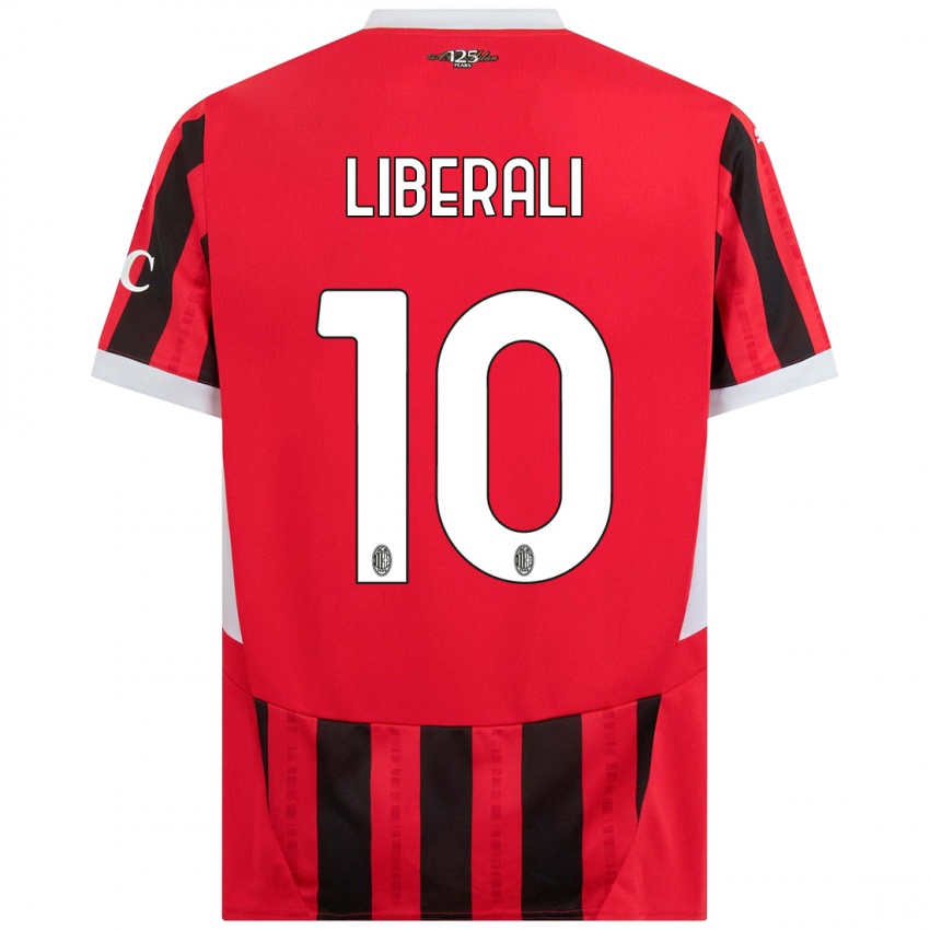 Niño Camiseta Mattia Liberali #10 Rojo Negro 1ª Equipación 2024/25 La Camisa Perú