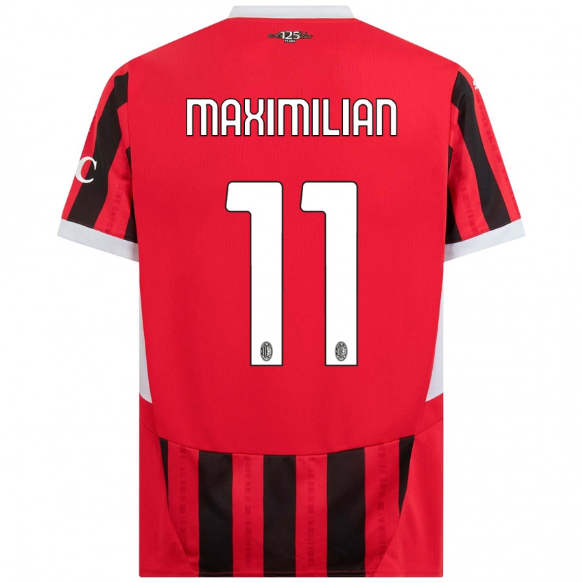 Niño Camiseta Maximilian Ibrahimović #11 Rojo Negro 1ª Equipación 2024/25 La Camisa Perú