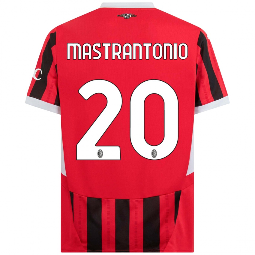 Niño Camiseta Davide Mastrantonio #20 Rojo Negro 1ª Equipación 2024/25 La Camisa Perú