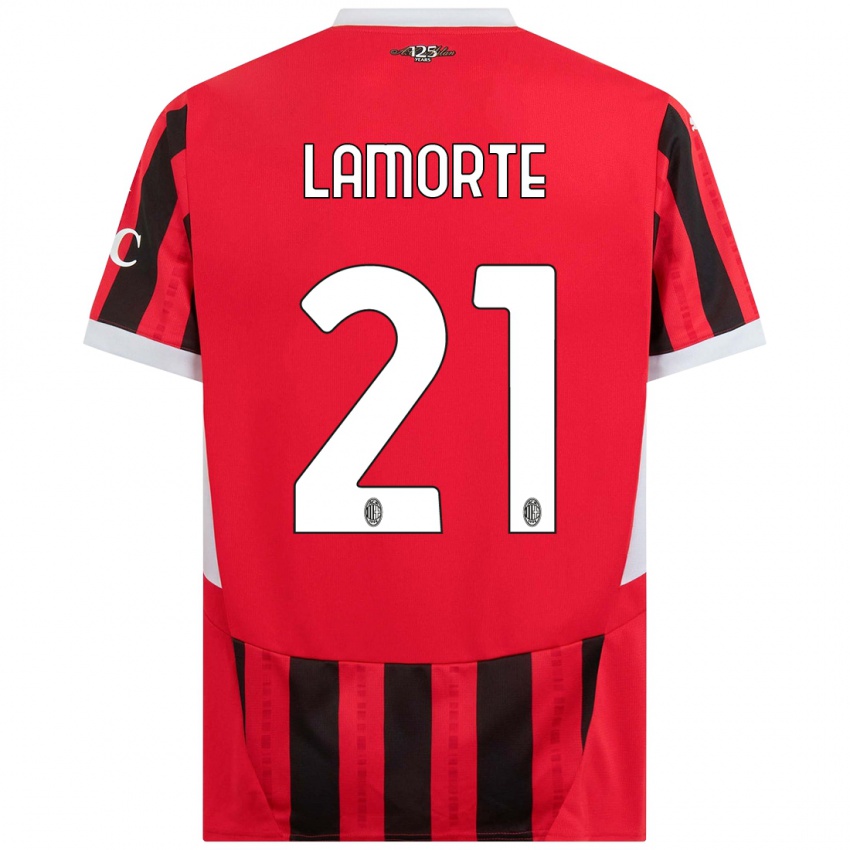 Niño Camiseta Alessandro Lamorte #21 Rojo Negro 1ª Equipación 2024/25 La Camisa Perú