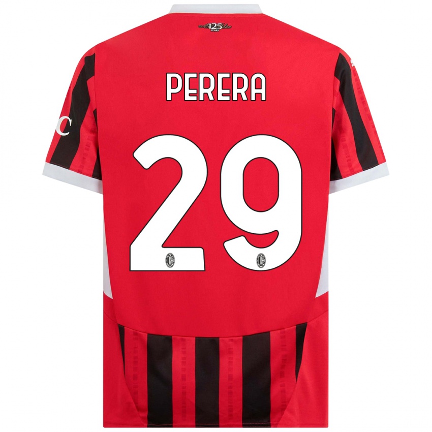 Niño Camiseta Nirash Perera #29 Rojo Negro 1ª Equipación 2024/25 La Camisa Perú