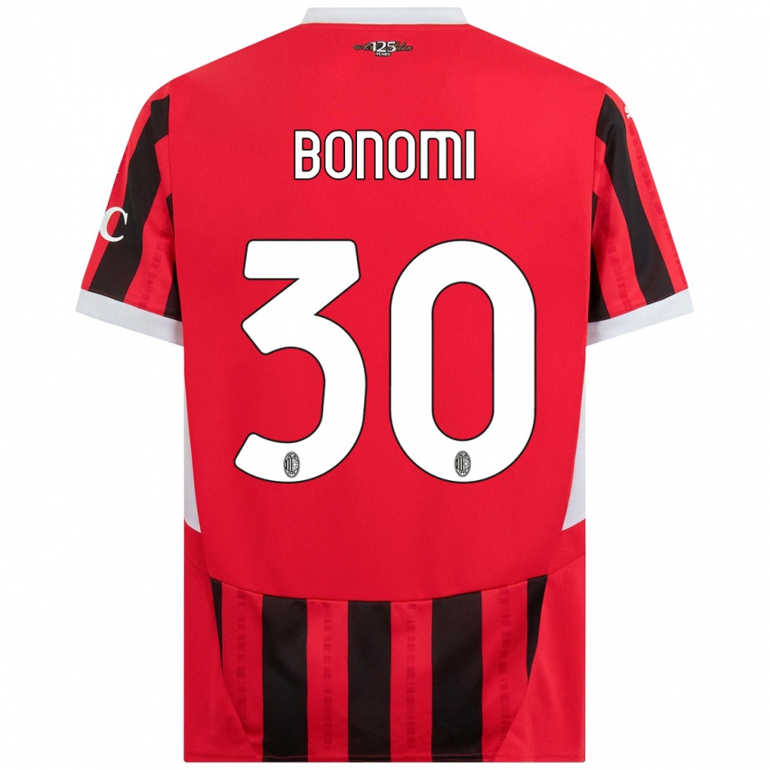 Niño Camiseta Alessandro Bonomi #30 Rojo Negro 1ª Equipación 2024/25 La Camisa Perú