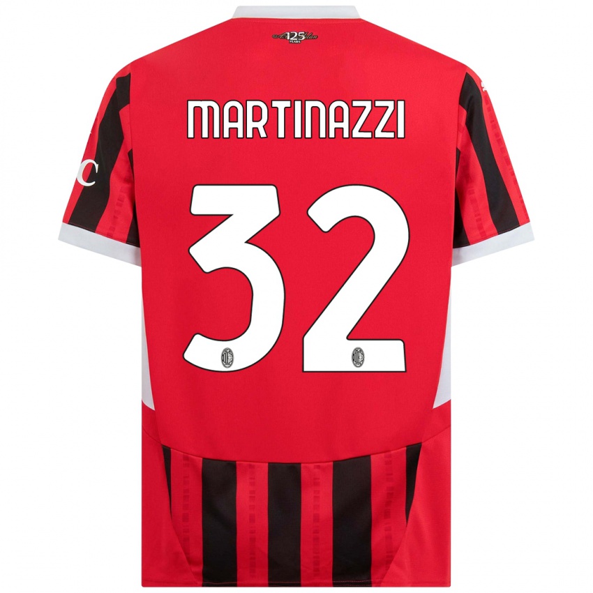 Niño Camiseta Luca Martinazzi #32 Rojo Negro 1ª Equipación 2024/25 La Camisa Perú