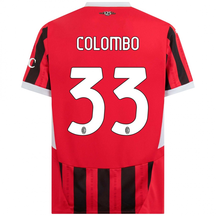 Niño Camiseta Federico Colombo #33 Rojo Negro 1ª Equipación 2024/25 La Camisa Perú