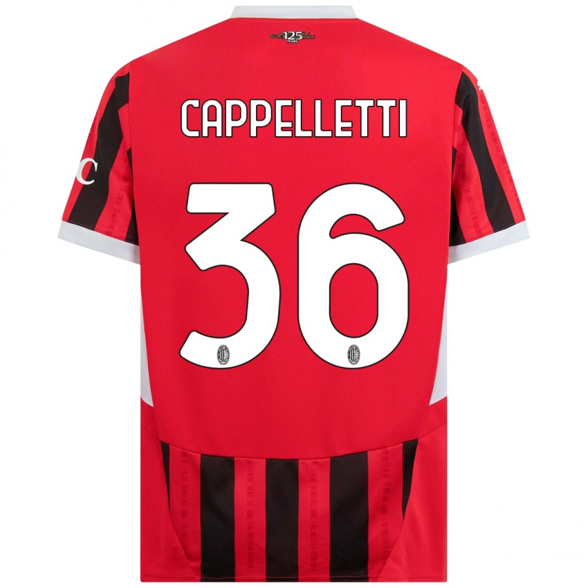 Niño Camiseta Mattia Cappelletti #36 Rojo Negro 1ª Equipación 2024/25 La Camisa Perú