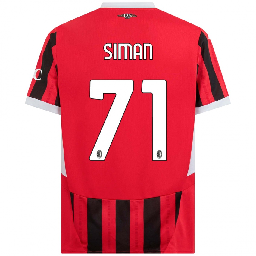 Niño Camiseta Alexandru Șiman #71 Rojo Negro 1ª Equipación 2024/25 La Camisa Perú