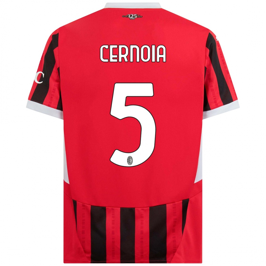 Niño Camiseta Valentina Cernoia #5 Rojo Negro 1ª Equipación 2024/25 La Camisa Perú