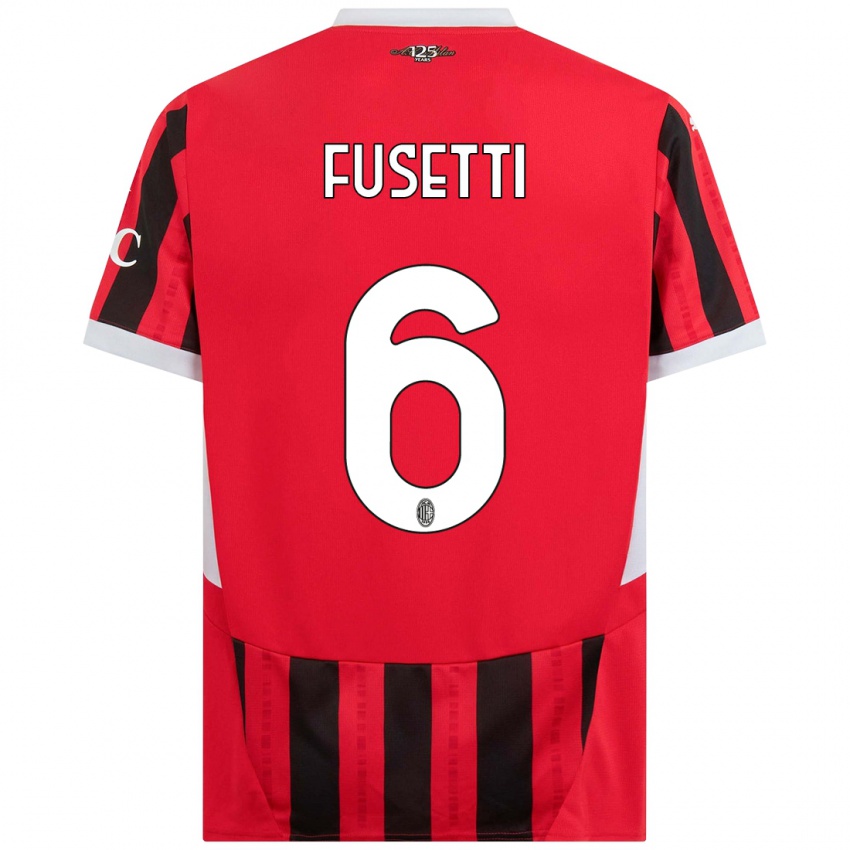 Niño Camiseta Laura Fusetti #6 Rojo Negro 1ª Equipación 2024/25 La Camisa Perú