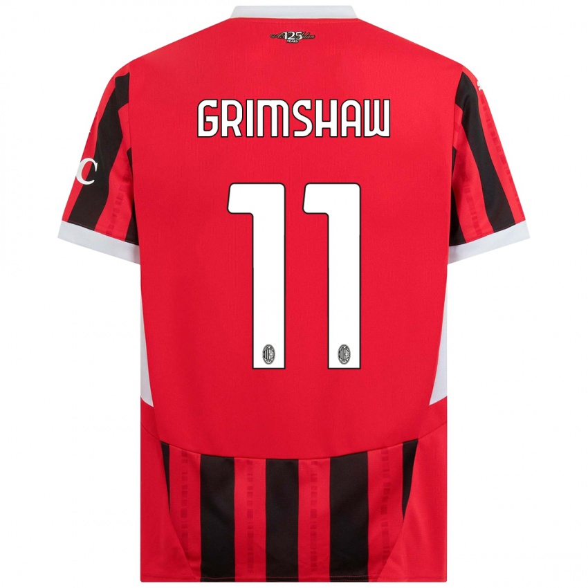 Niño Camiseta Christy Grimshaw #11 Rojo Negro 1ª Equipación 2024/25 La Camisa Perú