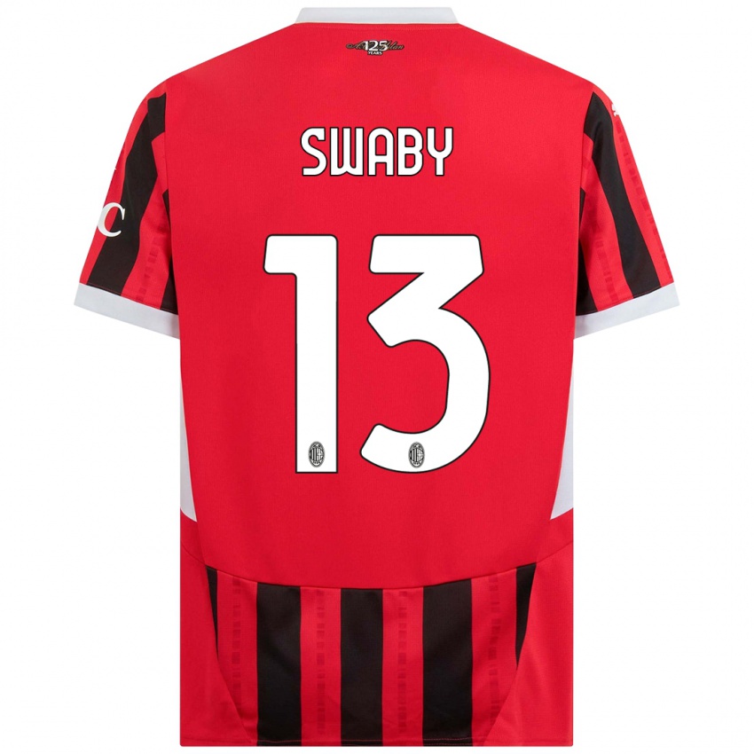 Niño Camiseta Allyson Swaby #13 Rojo Negro 1ª Equipación 2024/25 La Camisa Perú