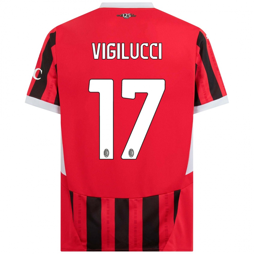 Niño Camiseta Valery Vigilucci #17 Rojo Negro 1ª Equipación 2024/25 La Camisa Perú