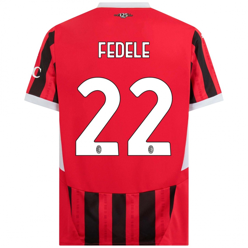 Niño Camiseta Noemi Fedele #22 Rojo Negro 1ª Equipación 2024/25 La Camisa Perú