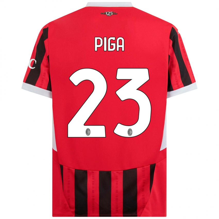 Niño Camiseta Julie Piga #23 Rojo Negro 1ª Equipación 2024/25 La Camisa Perú