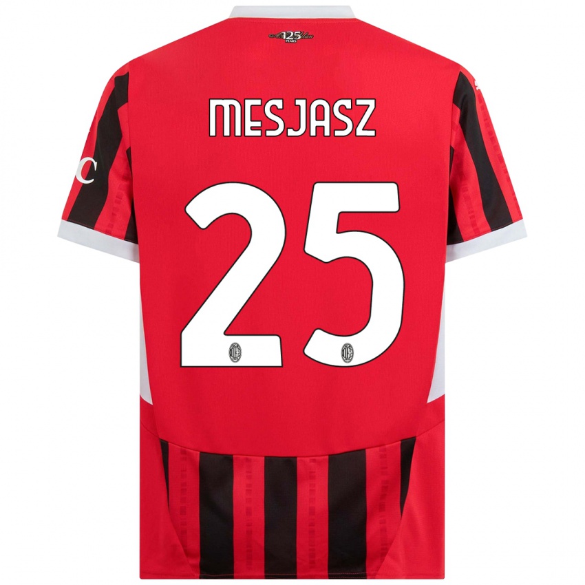 Niño Camiseta Malgorzata Mesjasz #25 Rojo Negro 1ª Equipación 2024/25 La Camisa Perú