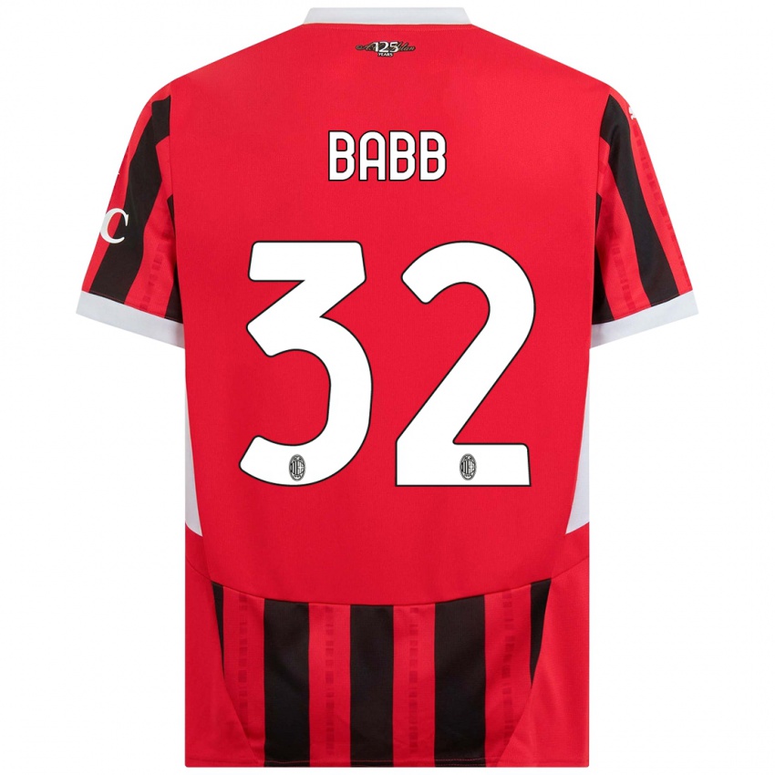 Niño Camiseta Selena Delia Babb #32 Rojo Negro 1ª Equipación 2024/25 La Camisa Perú