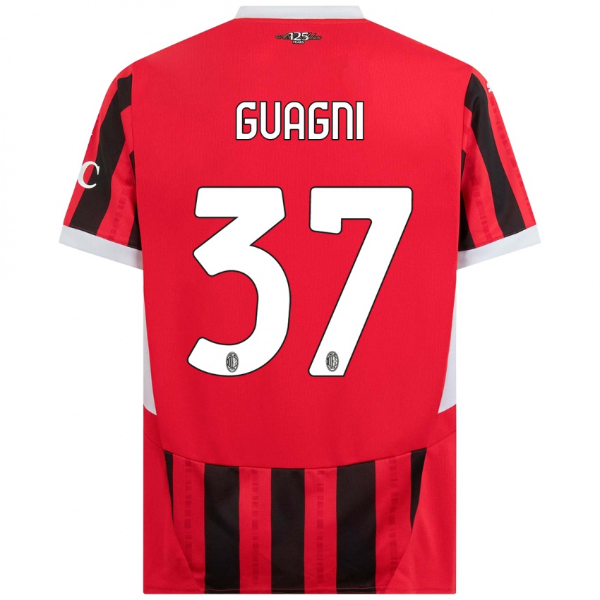 Niño Camiseta Alia Guagni #37 Rojo Negro 1ª Equipación 2024/25 La Camisa Perú