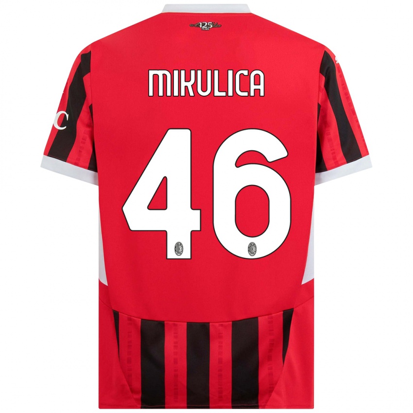 Niño Camiseta Petra Mikulica #46 Rojo Negro 1ª Equipación 2024/25 La Camisa Perú