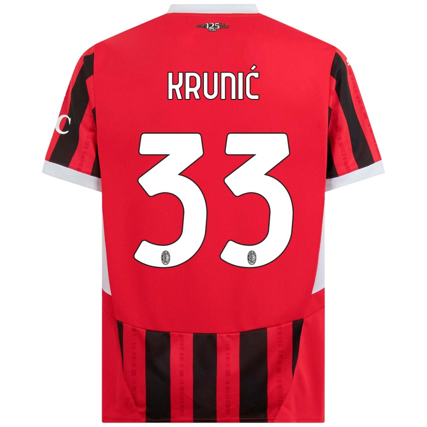 Niño Camiseta Rade Krunic #33 Rojo Negro 1ª Equipación 2024/25 La Camisa Perú