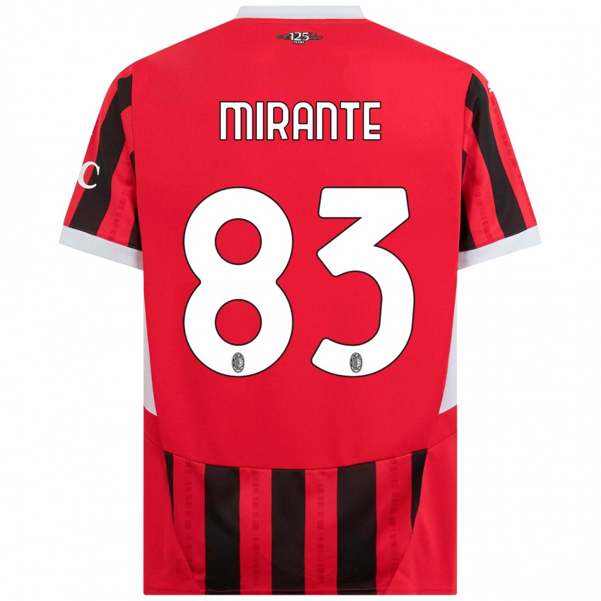 Niño Camiseta Antonio Mirante #83 Rojo Negro 1ª Equipación 2024/25 La Camisa Perú