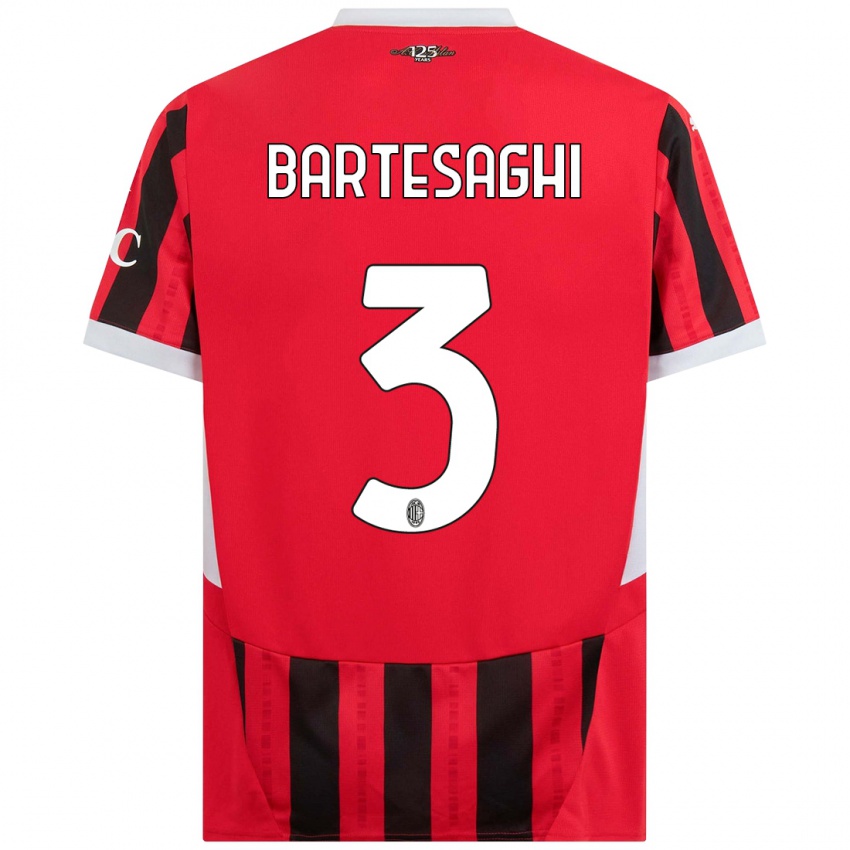 Niño Camiseta Davide Bartesaghi #3 Rojo Negro 1ª Equipación 2024/25 La Camisa Perú