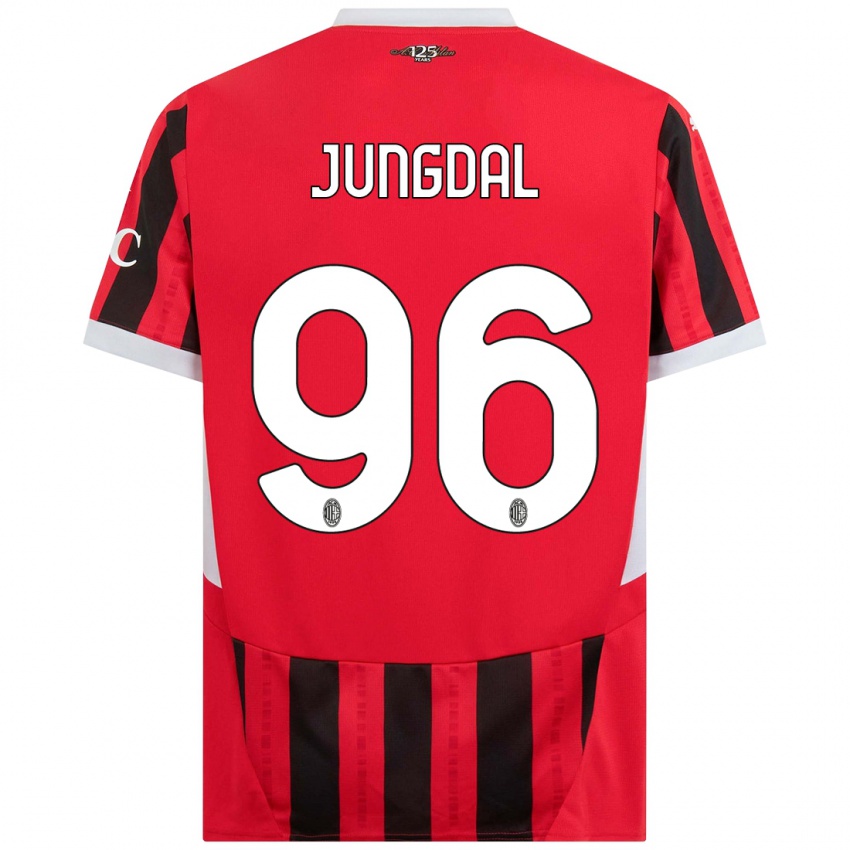 Niño Camiseta Andreas Jungdal #96 Rojo Negro 1ª Equipación 2024/25 La Camisa Perú