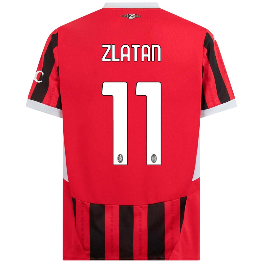 Niño Camiseta Zlatan Ibrahimovic #11 Rojo Negro 1ª Equipación 2024/25 La Camisa Perú