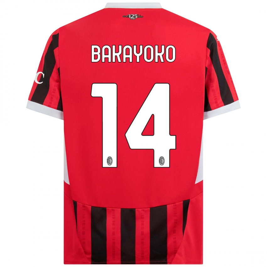 Niño Camiseta Tiemoue Bakayoko #14 Rojo Negro 1ª Equipación 2024/25 La Camisa Perú