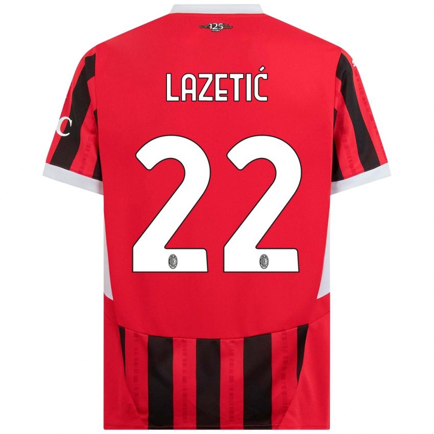 Niño Camiseta Marko Lazetic #22 Rojo Negro 1ª Equipación 2024/25 La Camisa Perú