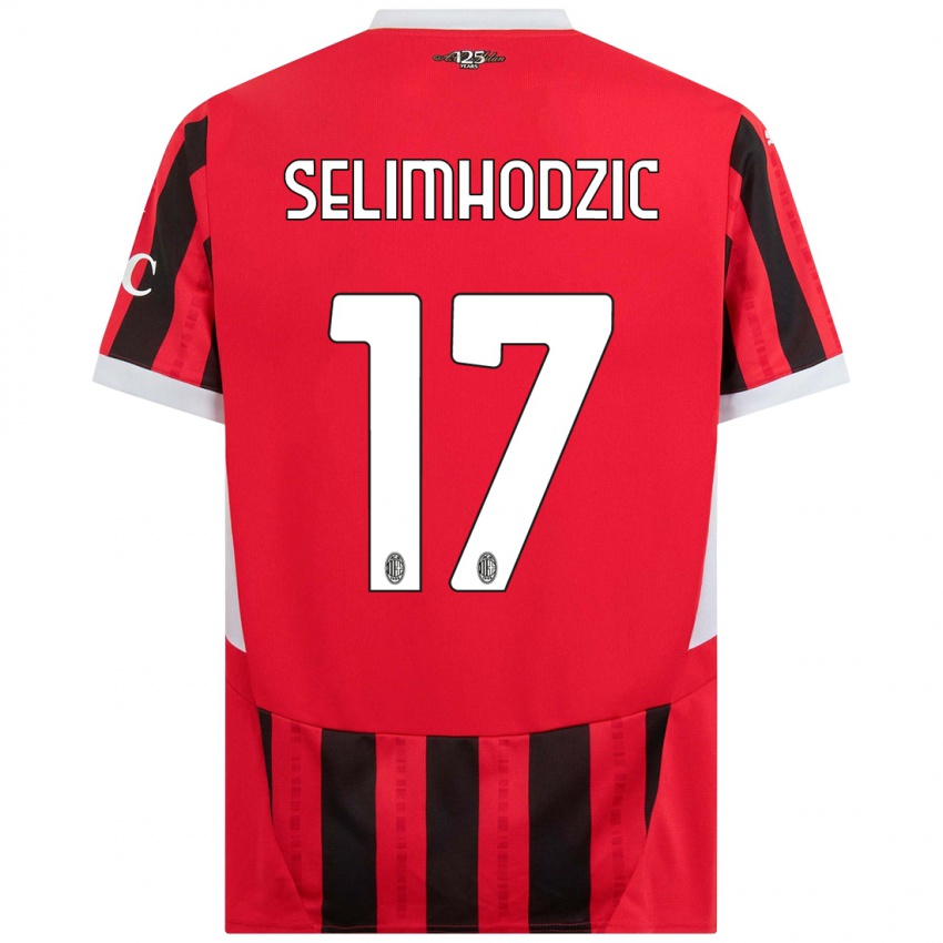 Niño Camiseta Noa Selimhodzic #17 Rojo Negro 1ª Equipación 2024/25 La Camisa Perú