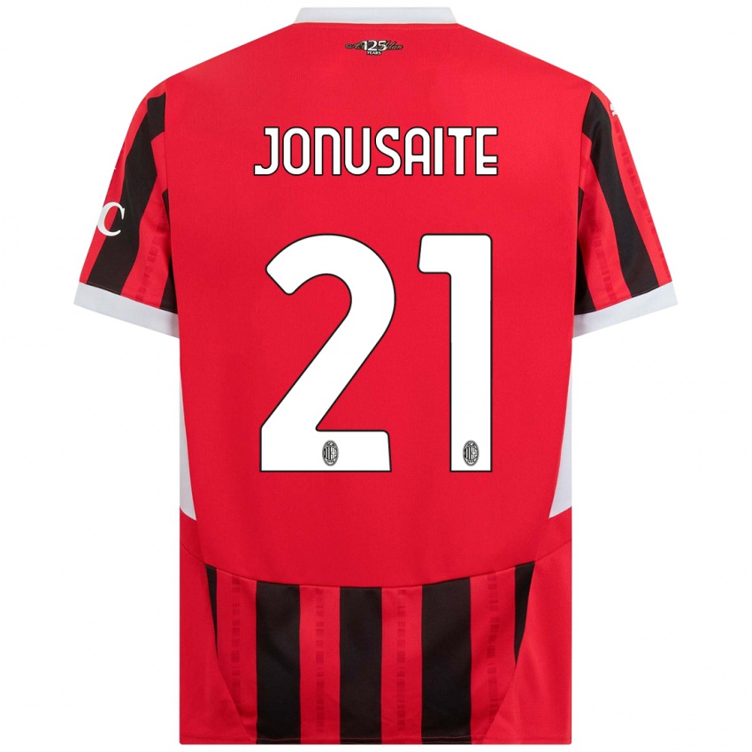 Niño Camiseta Rimante Jonusaite #21 Rojo Negro 1ª Equipación 2024/25 La Camisa Perú