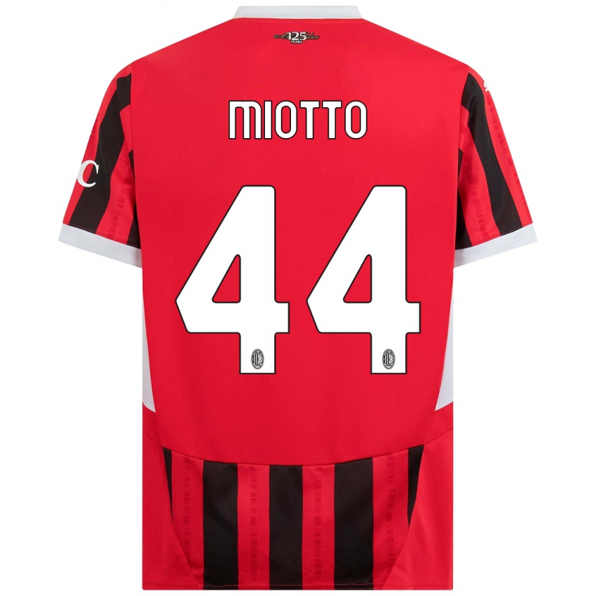 Niño Camiseta Giorgia Miotto #44 Rojo Negro 1ª Equipación 2024/25 La Camisa Perú