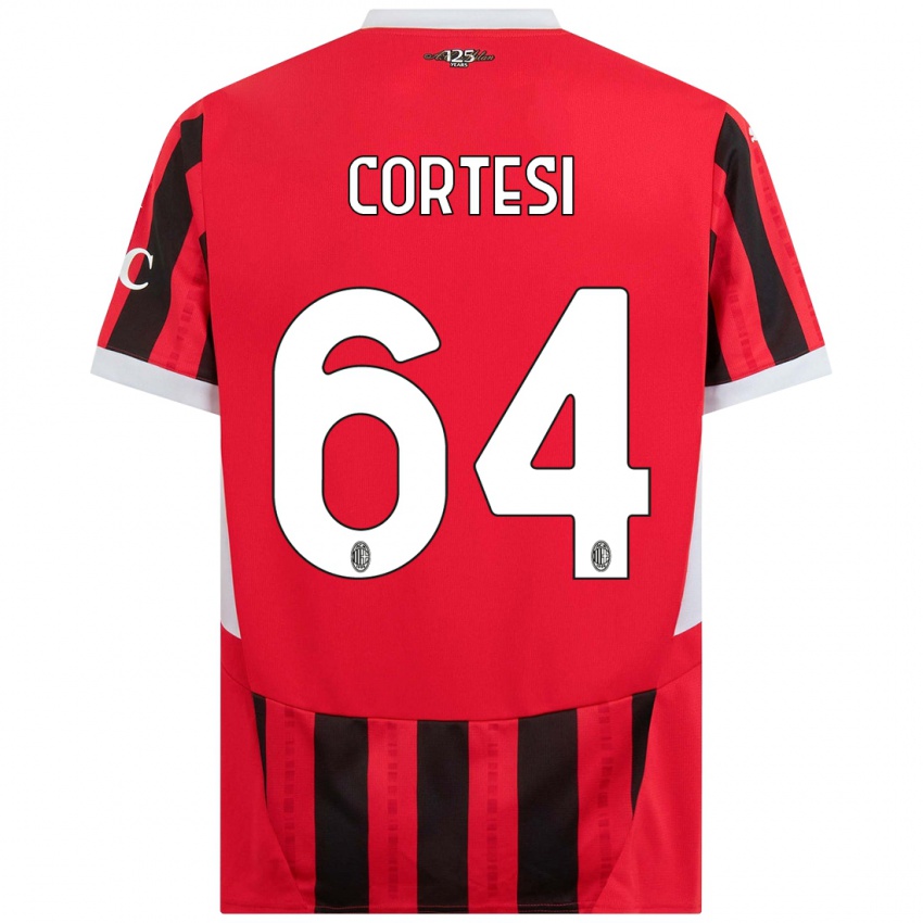 Niño Camiseta Selena Cortesi #64 Rojo Negro 1ª Equipación 2024/25 La Camisa Perú