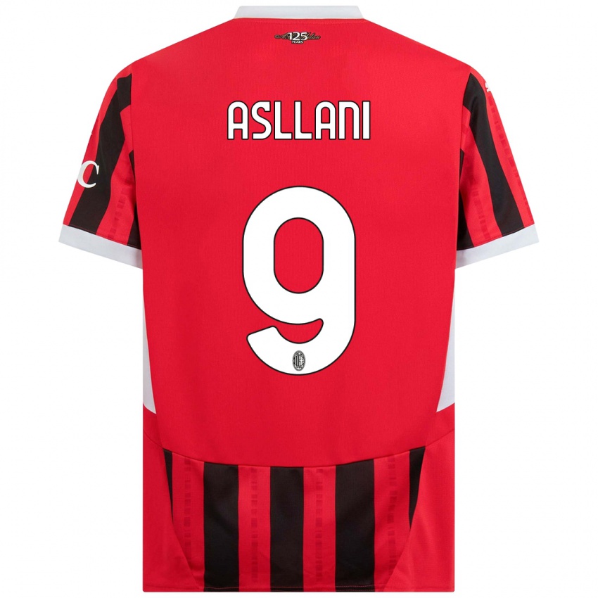 Niño Camiseta Kosovare Asllani #9 Rojo Negro 1ª Equipación 2024/25 La Camisa Perú