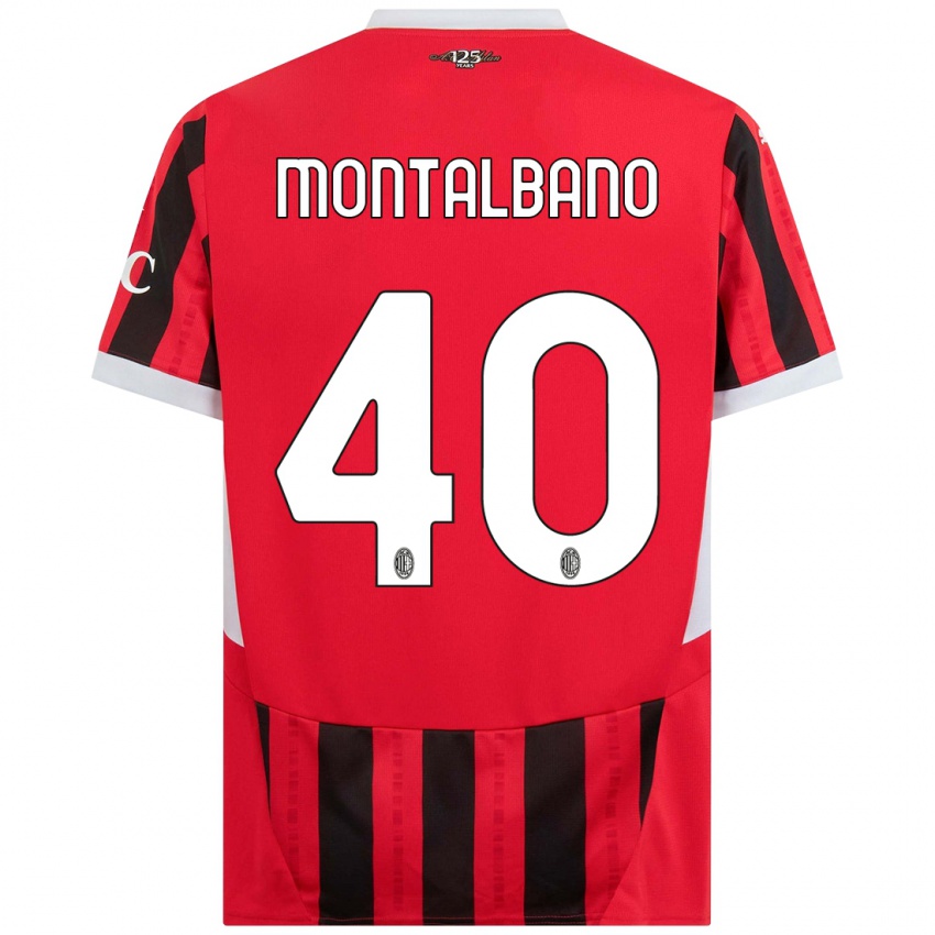 Niño Camiseta Nicolo Montalbano #40 Rojo Negro 1ª Equipación 2024/25 La Camisa Perú