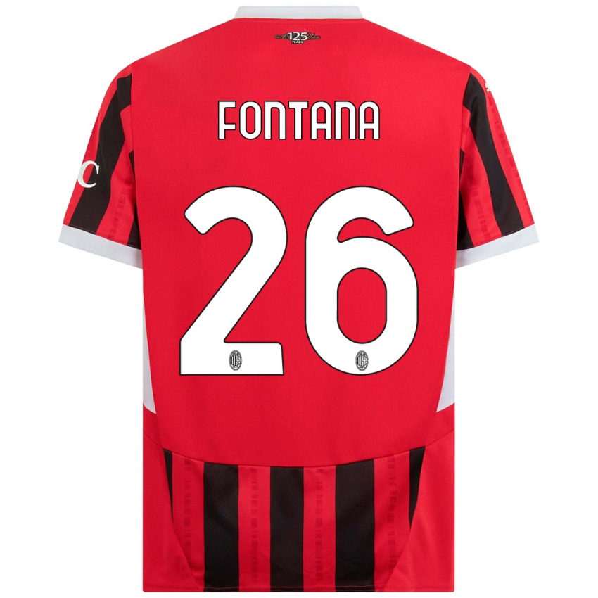 Niño Camiseta Francesco Fontana #26 Rojo Negro 1ª Equipación 2024/25 La Camisa Perú