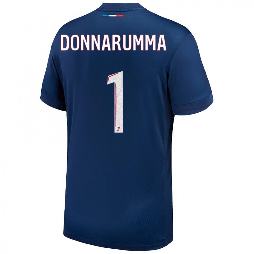 Niño Camiseta Gianluigi Donnarumma #1 Azul Marino Blanco 1ª Equipación 2024/25 La Camisa Perú