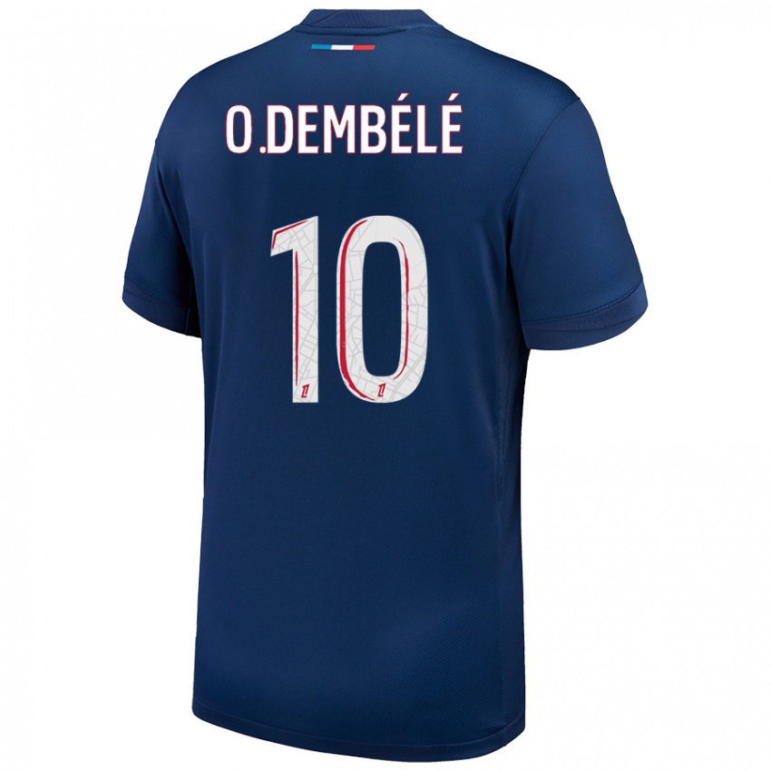 Niño Camiseta Ousmane Dembélé #10 Azul Marino Blanco 1ª Equipación 2024/25 La Camisa Perú