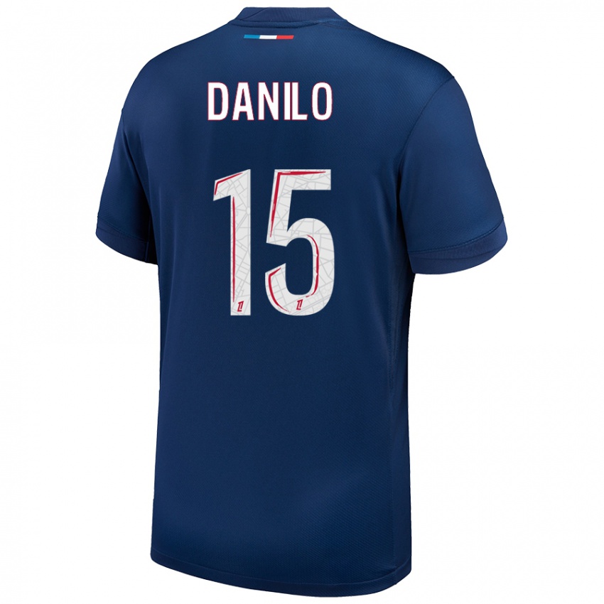 Niño Camiseta Danilo Pereira #15 Azul Marino Blanco 1ª Equipación 2024/25 La Camisa Perú