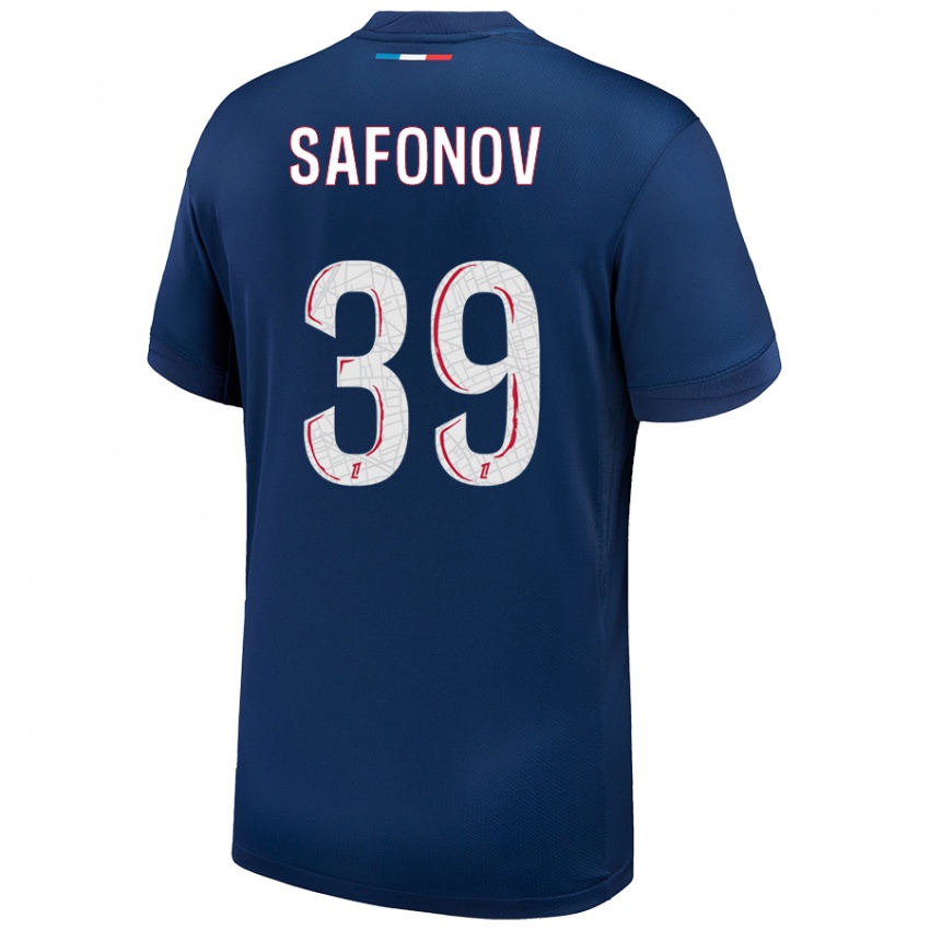 Niño Camiseta Matvey Safonov #39 Azul Marino Blanco 1ª Equipación 2024/25 La Camisa Perú