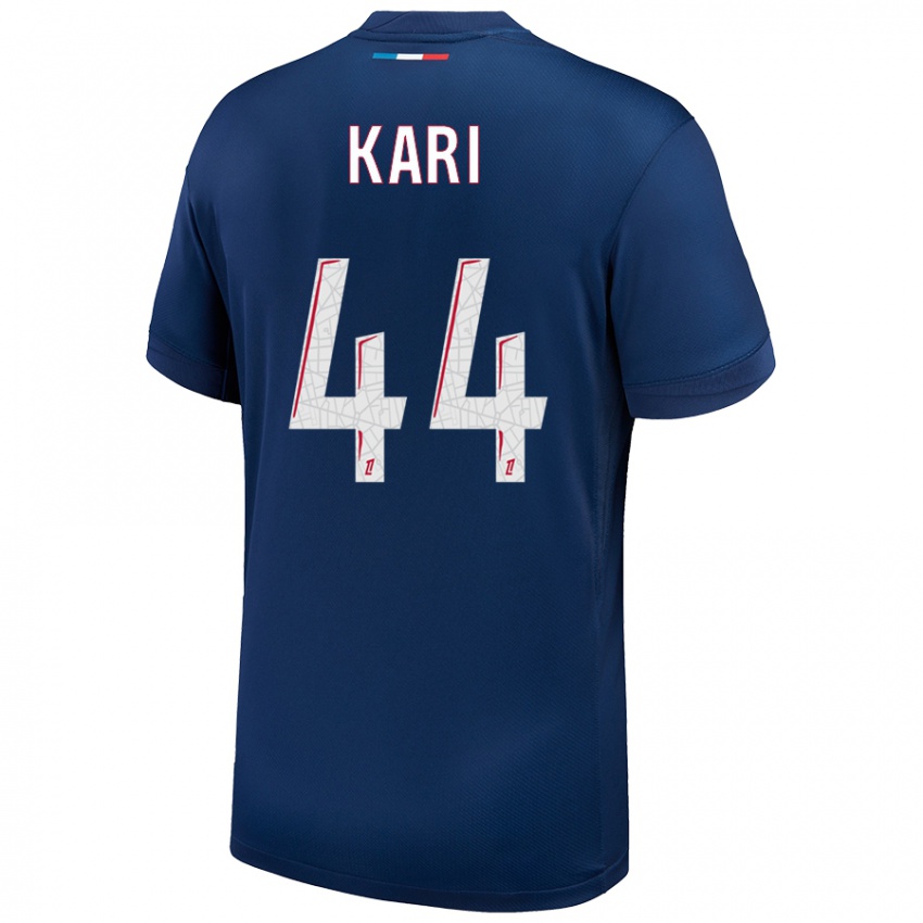 Niño Camiseta Ayman Kari #44 Azul Marino Blanco 1ª Equipación 2024/25 La Camisa Perú